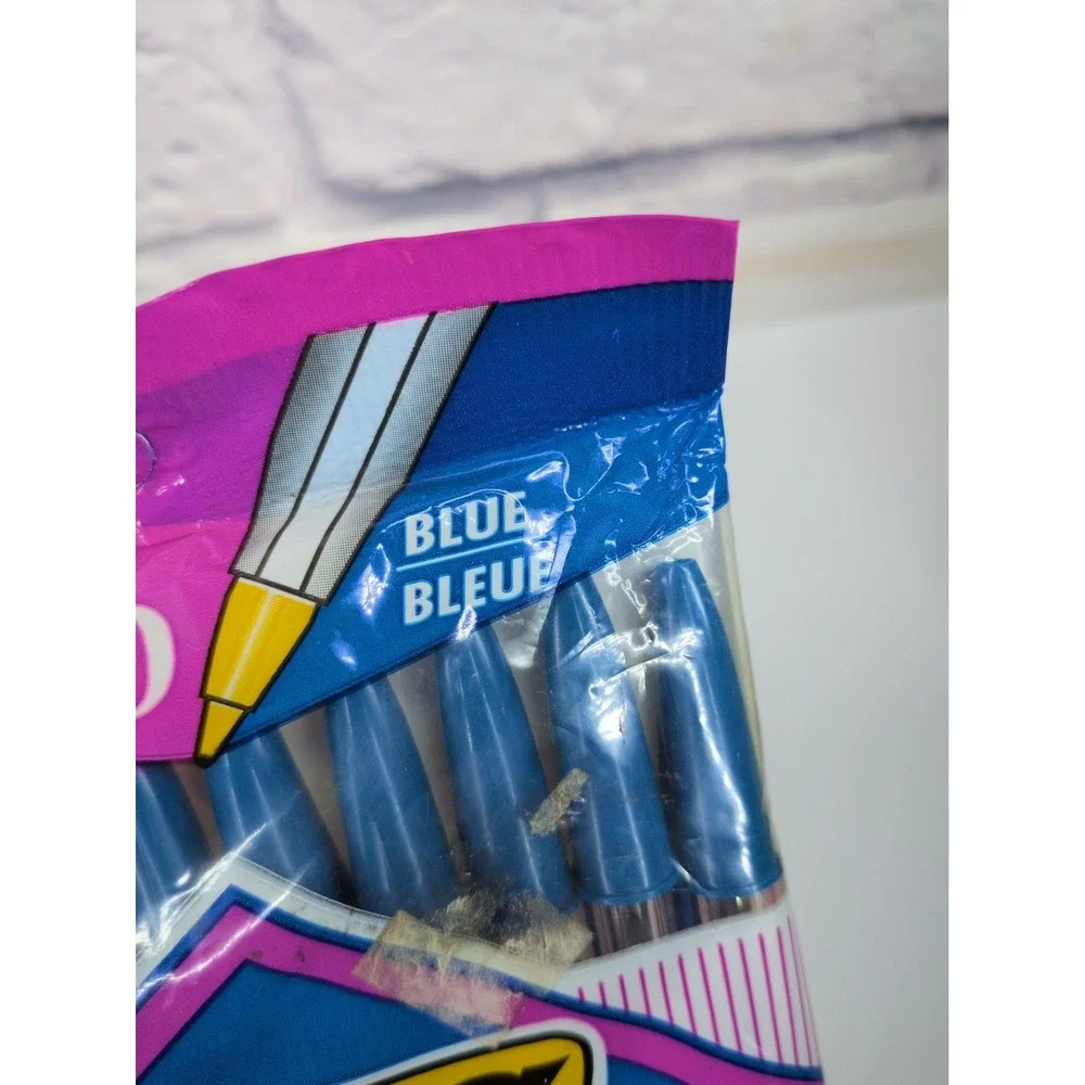 VNTG SEALED NEW 1994🚨Bic Classic Stic Medium Pens Blue Pack With 10 Made In USA